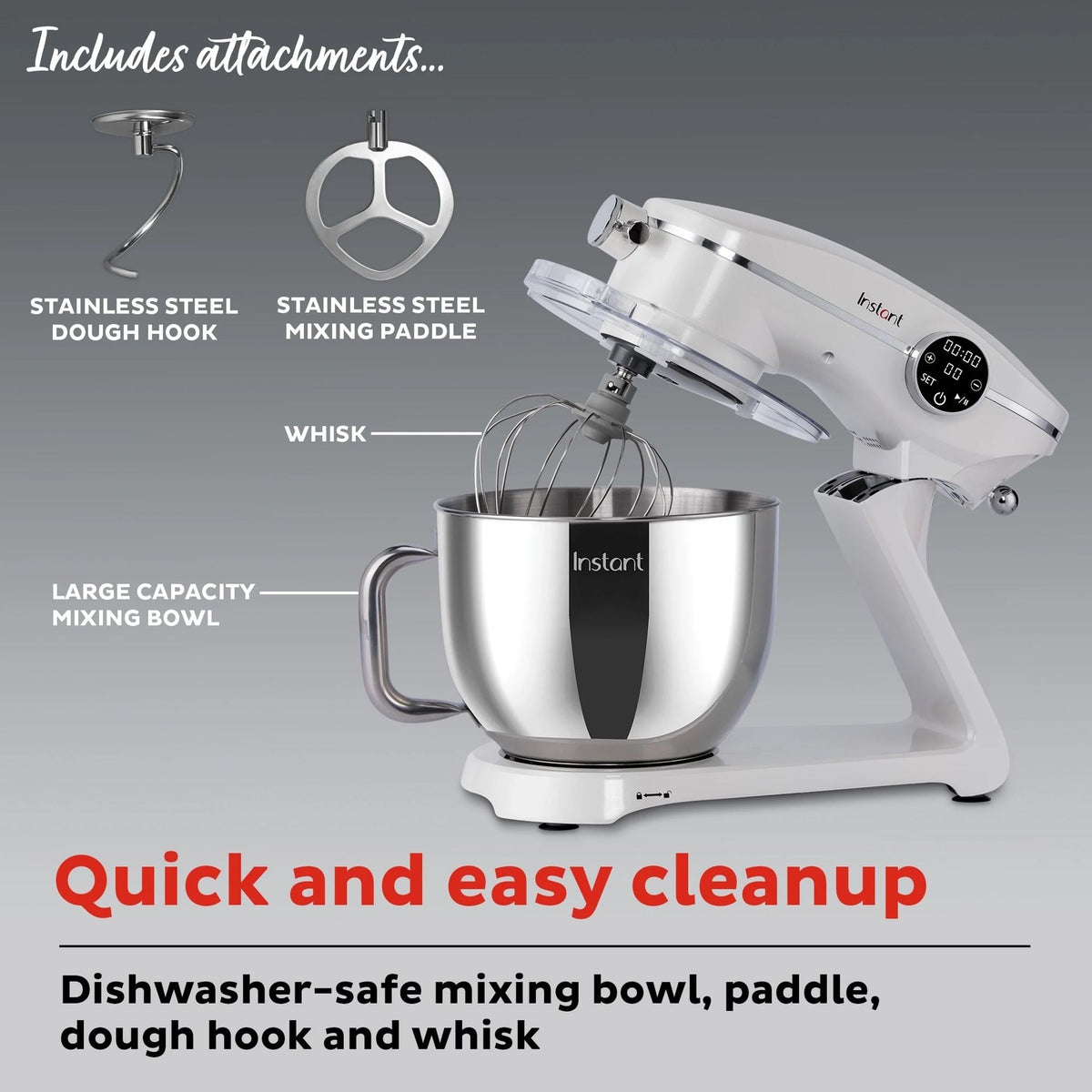 Instant Pot® 7.4QT Stand Mixer Pro Series, Pearl White