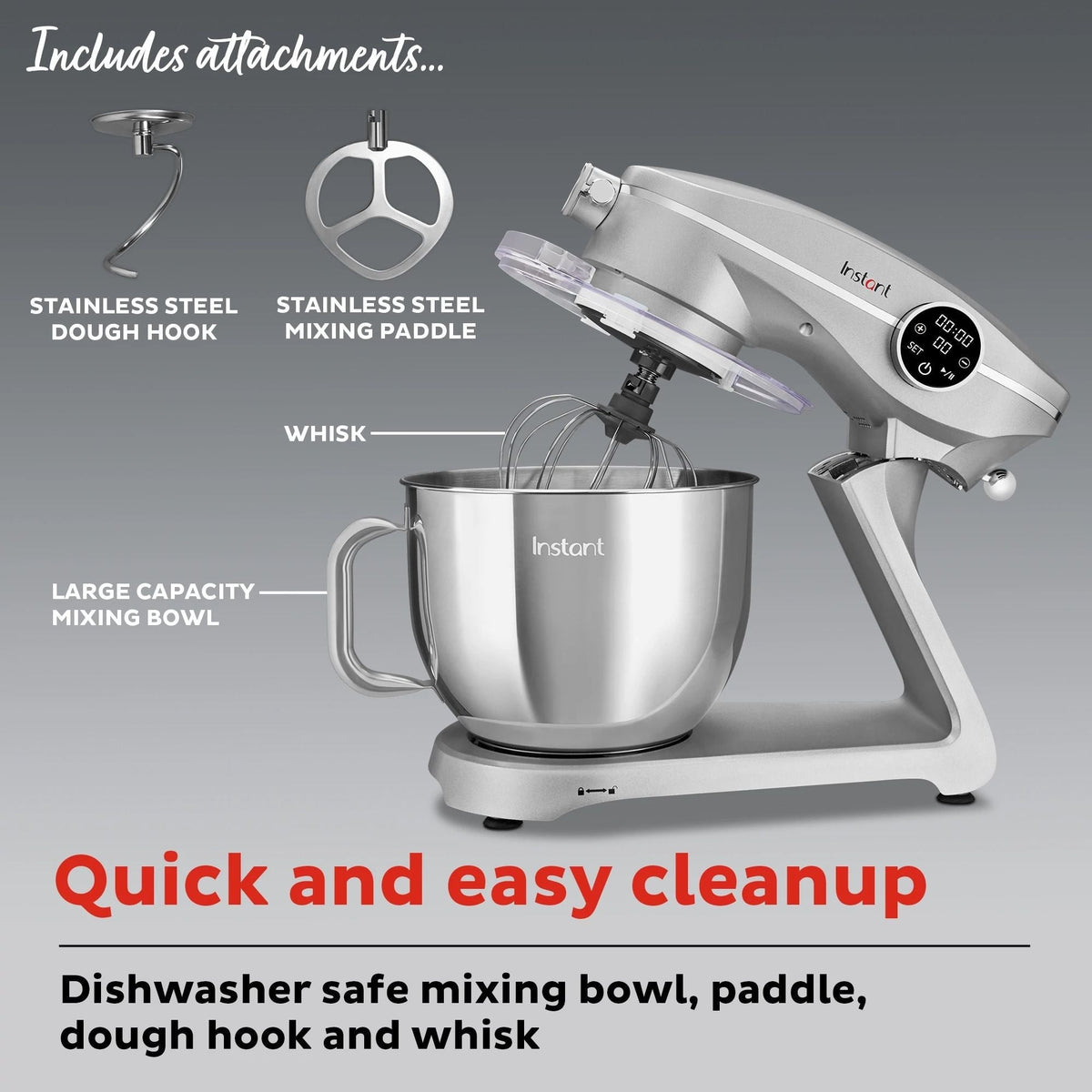 Instant Pot® 7.4QT Stand Mixer Pro Series, Silver