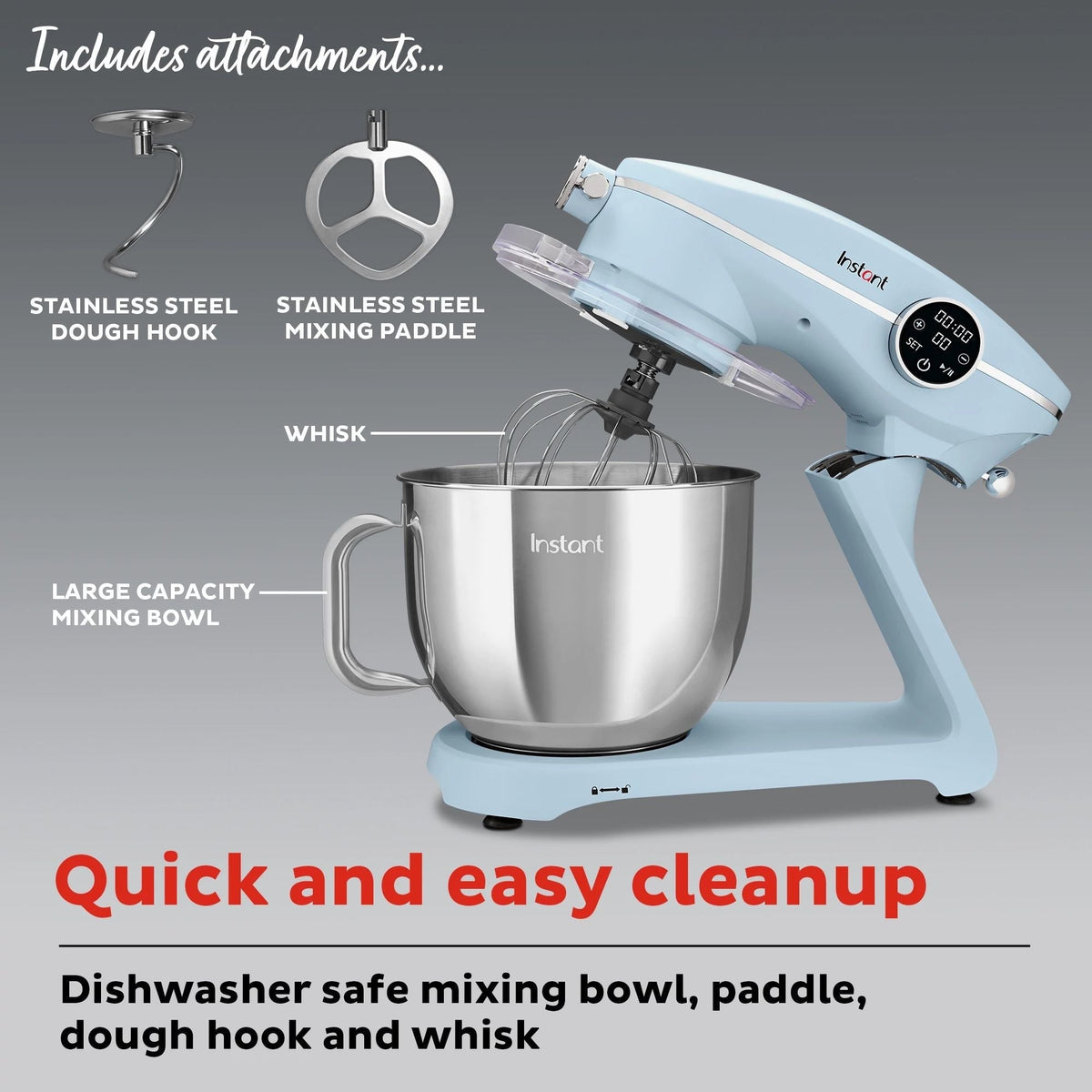Instant Pot® 7.4QT Stand Mixer Pro Series, Ice Blue