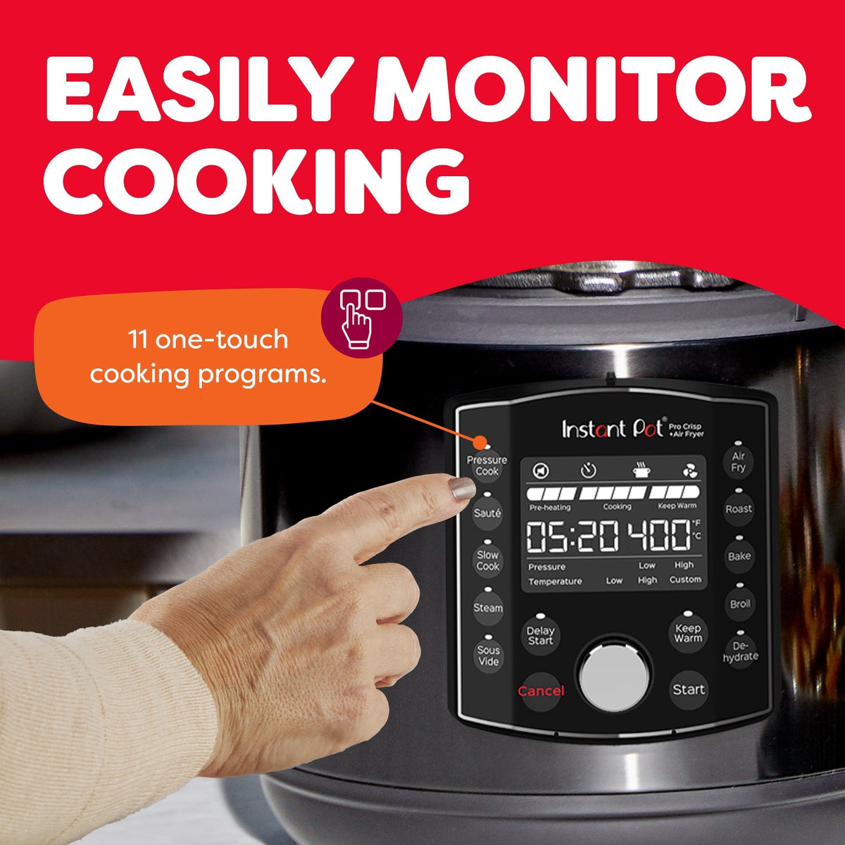 Instant Pot® ProTM Crisp & Air Fryer 8QT Multi-Use Pressure Cooker and Air Fryer