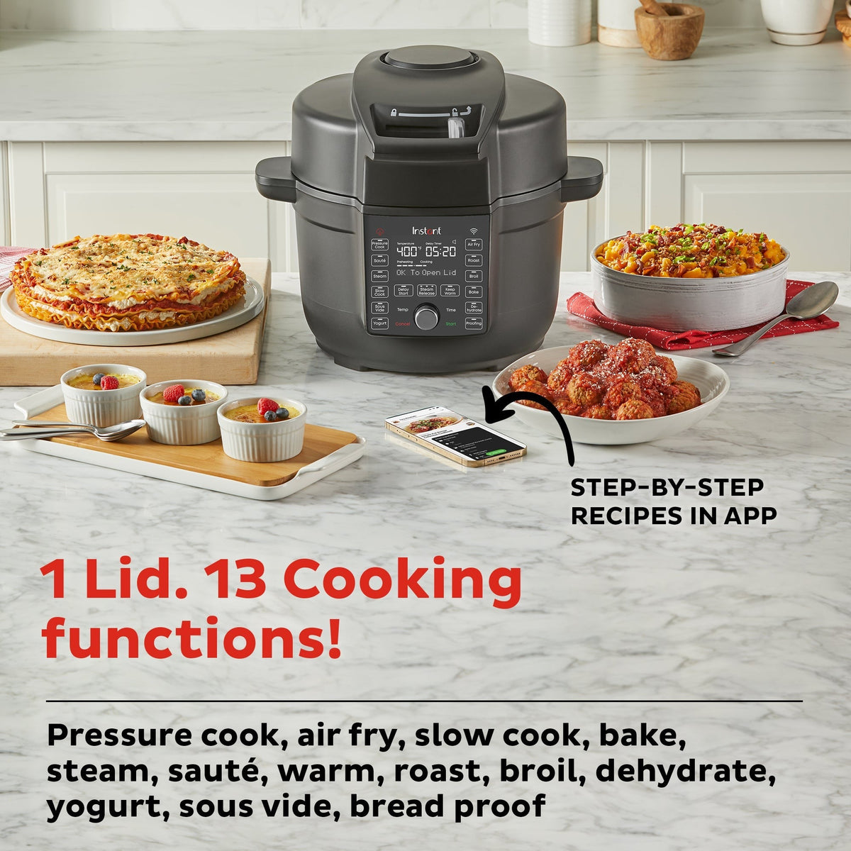 Instant Pot® DuoTM CrispTM 6.5QT with Ultimate Lid Smart Multi-Cooker and Air Fryer