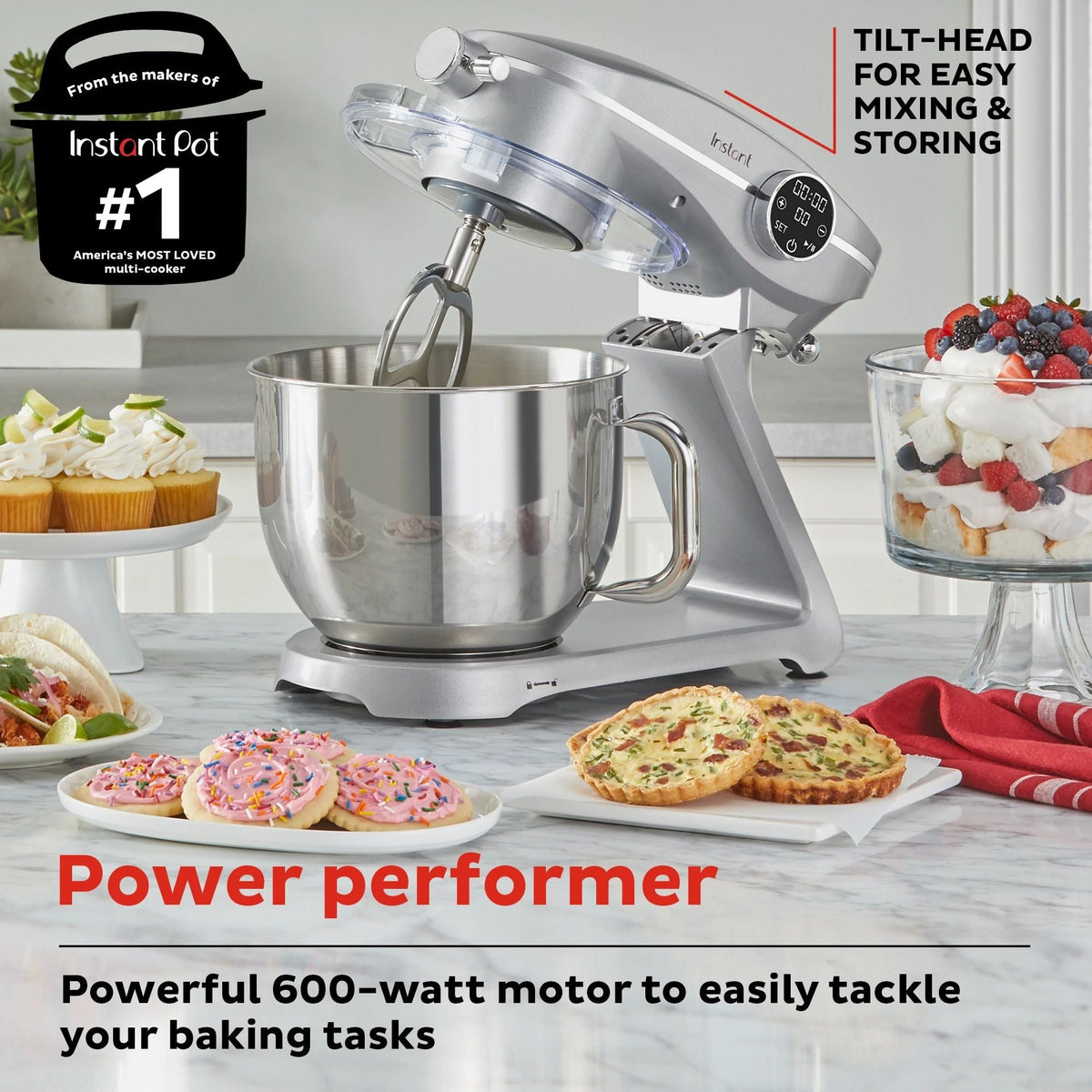 Instant Pot® 7.4QT Stand Mixer Pro Series, Silver