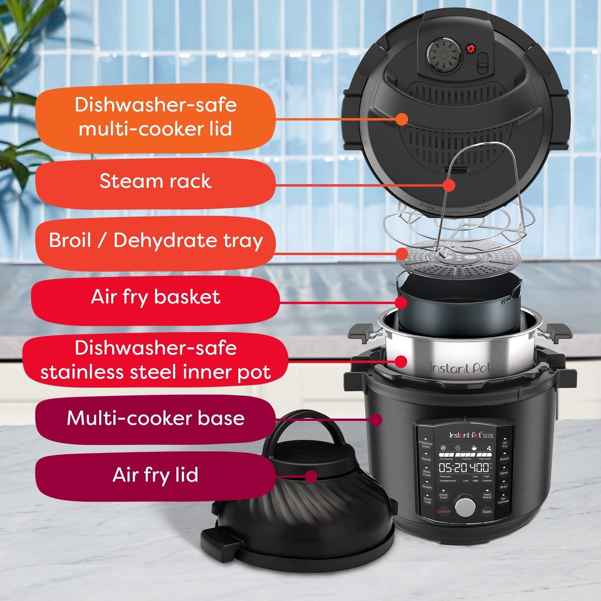 Instant Pot® ProTM Crisp & Air Fryer 8QT Multi-Use Pressure Cooker and Air Fryer
