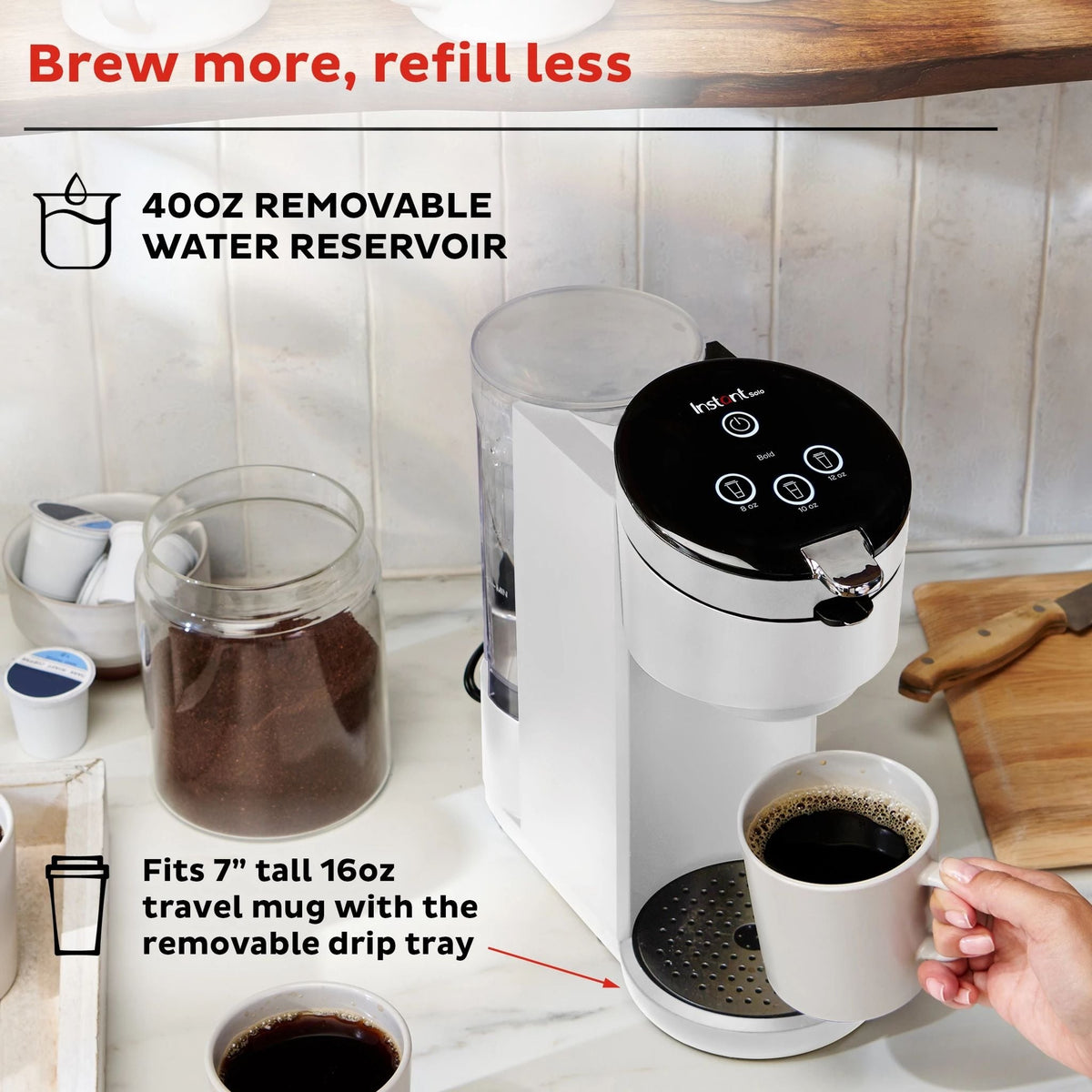 InstantTM Pot® SoloTM Single Serve Coffee Maker, White