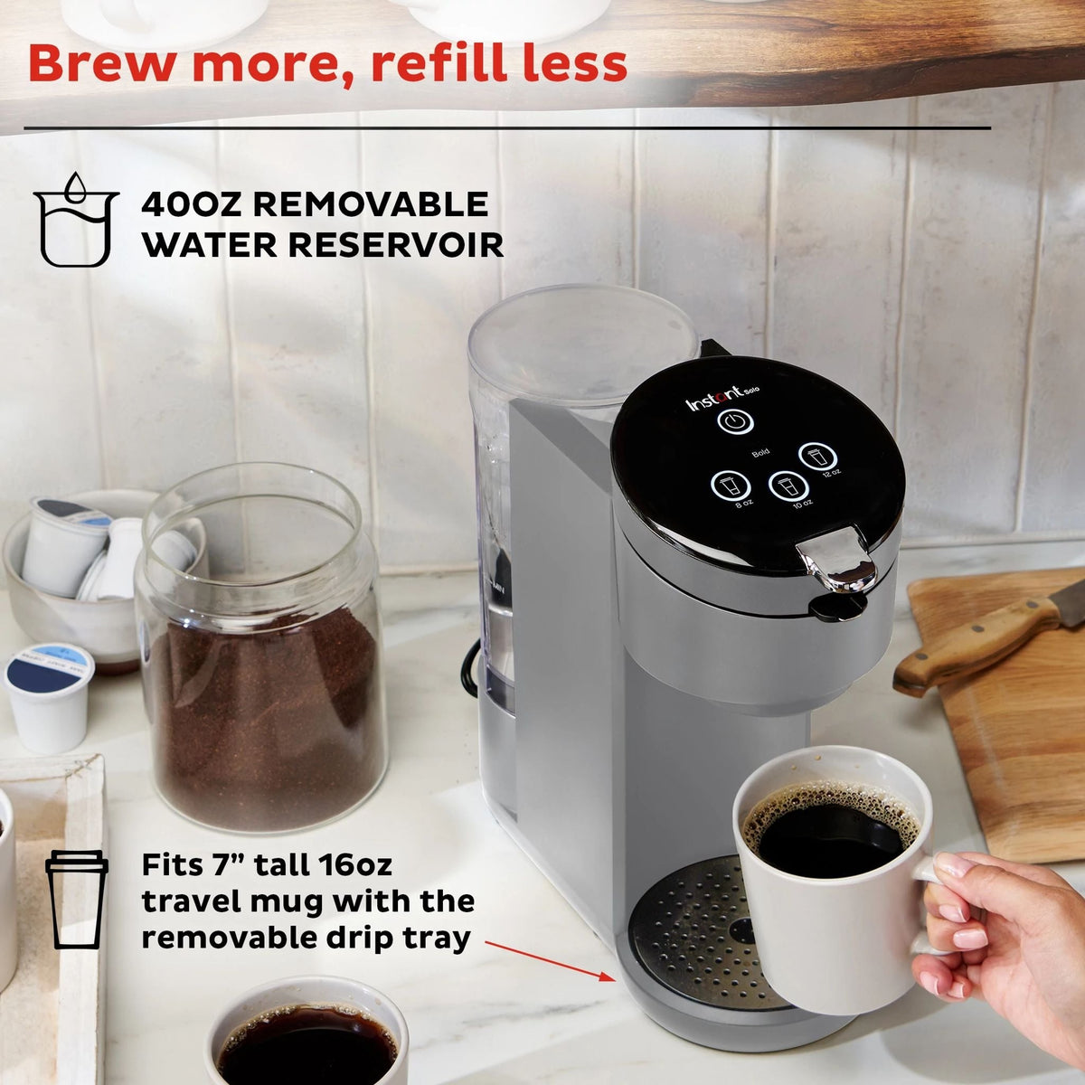 Instant Pot® SoloTM Single Serve Coffee Maker, Gray