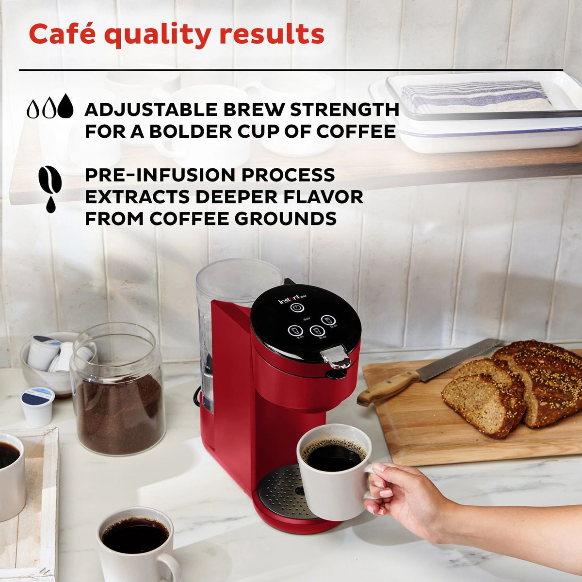 Instant Pot® SoloTM Single Serve Coffee Maker, Maroon