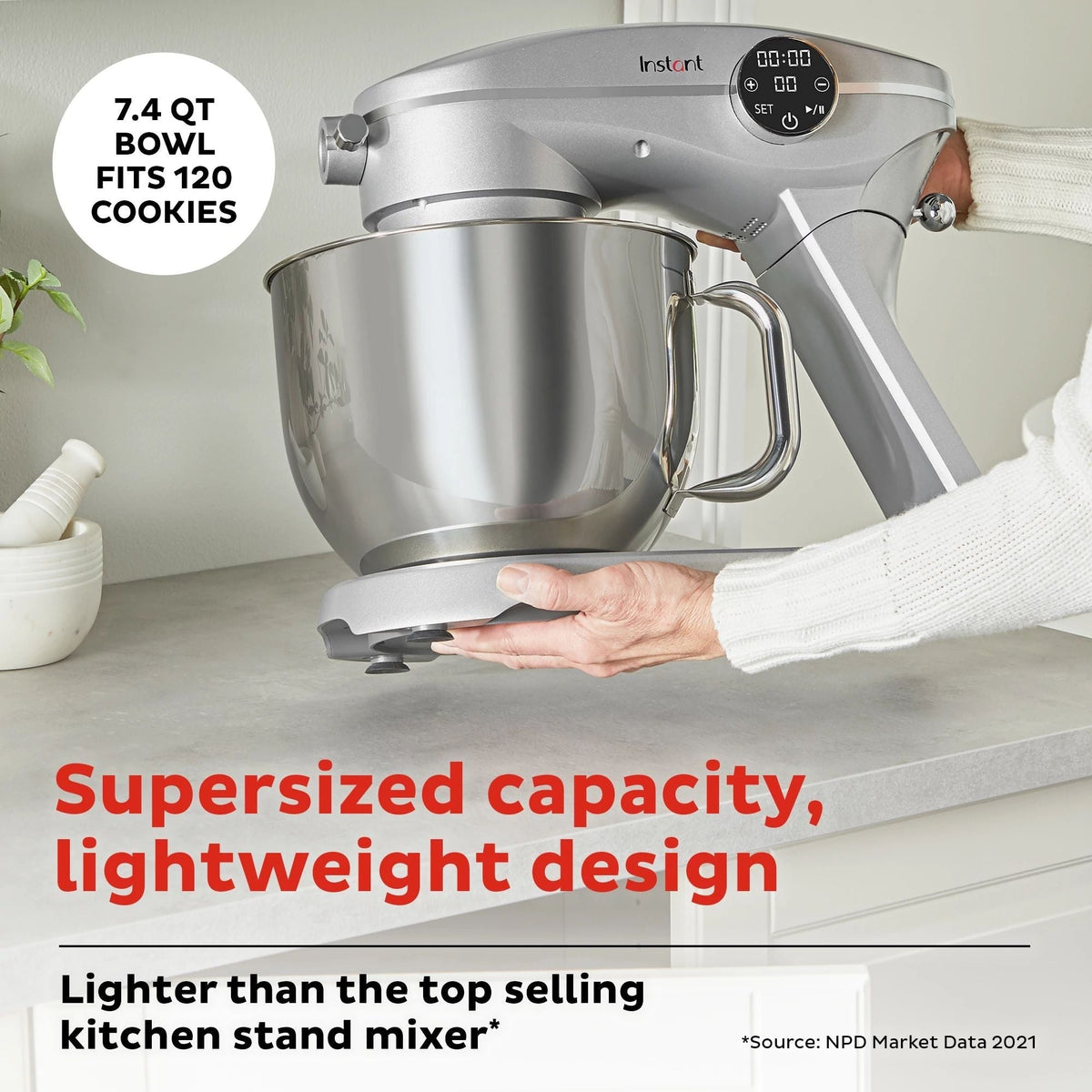 Instant Pot® 7.4QT Stand Mixer Pro Series, Silver