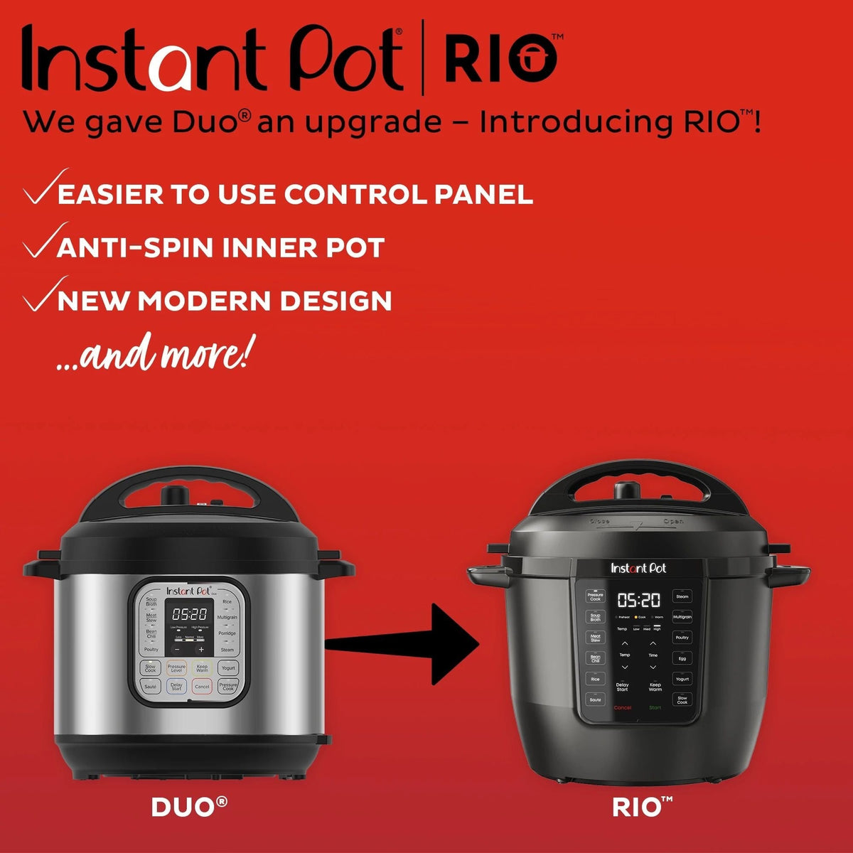 Instant Pot® 6QT RIOTM Multi-Cooker, Black